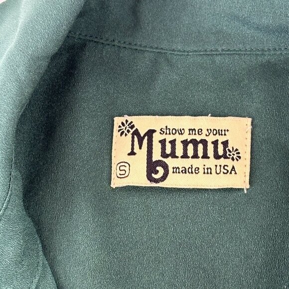 Show Me Your MuMu Womens Blouse Small Green Sleeveless Button Up - Picture 2 of 8